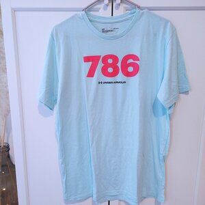 Under Armour 786 Miami Florida Teal T-Shirt - Size Large